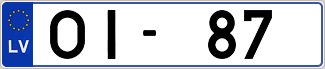 Auto numura zīme OI87