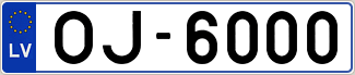 Auto numura zīme OJ6000