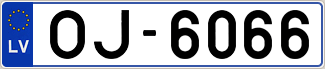 Auto numura zīme OJ6066