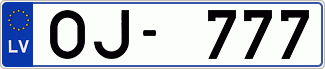 Auto numura zīme OJ777