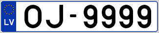 Auto numura zīme OJ9999