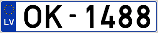 Auto numura zīme OK1488