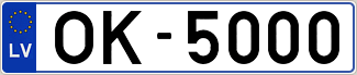 Auto numura zīme OK5000