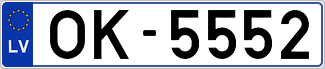 Auto numura zīme OK5552