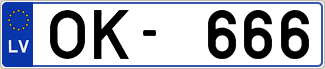 Auto numura zīme OK666
