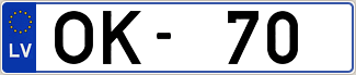 Auto numura zīme OK70