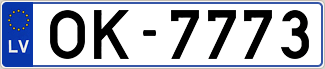 Auto numura zīme OK7773