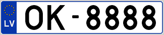 Auto numura zīme OK8888