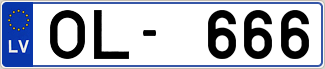 Auto numura zīme OL666