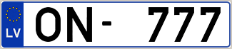 Auto numura zīme ON777