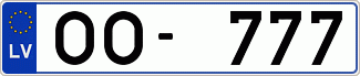 Auto numura zīme OO777