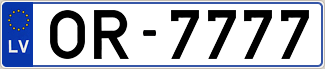 Auto numura zīme OR7777