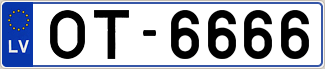 Auto numura zīme OT6666