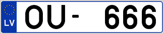 Auto numura zīme OU666