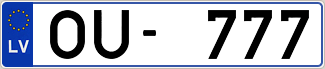 Auto numura zīme OU777