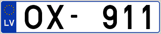 Auto numura zīme OX911