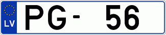 Auto numura zīme PG56