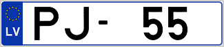 Auto numura zīme PJ55