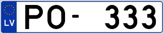 Auto numura zīme PO333
