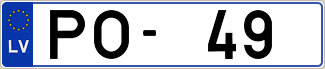 Auto numura zīme PO49