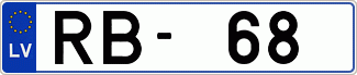 Auto numura zīme RB68