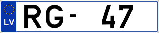 Auto numura zīme RG47