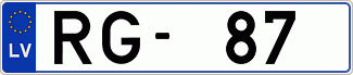 Auto numura zīme RG87