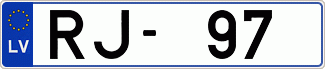Auto numura zīme RJ97