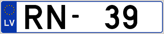 Auto numura zīme RN39