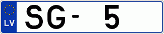 Auto numura zīme SG5