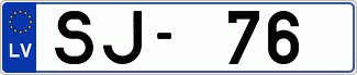 Auto numura zīme SJ76