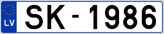 Auto numura zīme SK1986