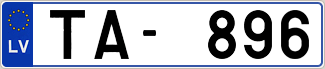 Auto numura zīme TA896