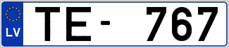 Auto numura zīme TE767