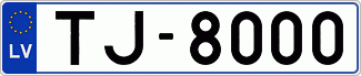 Auto numura zīme TJ8000