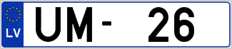 Auto numura zīme UM26
