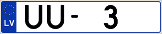 Auto numura zīme UU3