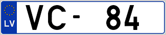 Auto numura zīme VC84