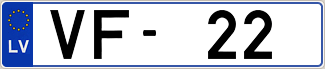 Auto numura zīme VF22