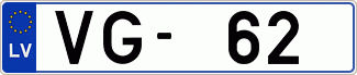 Auto numura zīme VG62