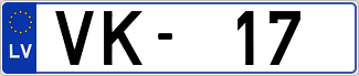 Auto numura zīme VK17