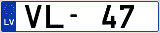 Auto numura zīme VL47