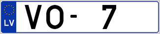 Auto numura zīme VO7