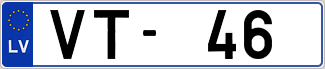 Auto numura zīme VT46