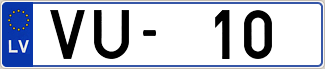 Auto numura zīme VU10