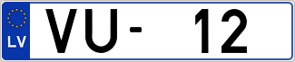 Auto numura zīme VU12