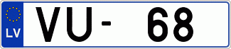 Auto numura zīme VU68