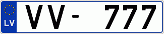 Auto numura zīme VV777