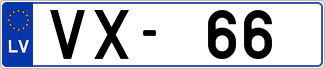Auto numura zīme VX66