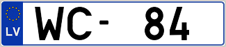 Auto numura zīme WC84